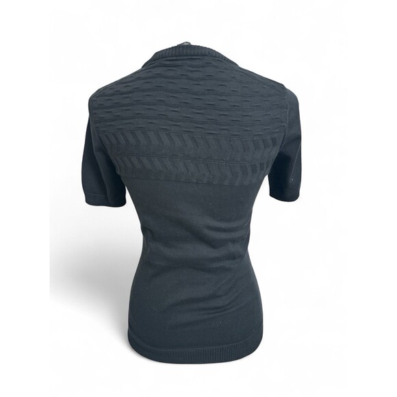 NWT Porsche Design Sweater Women's XS Black Short Sleeve Made In Italy NEW - Picture 2 of 7